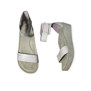 Naked Feet Renzi‎ Flatform Leather Ankle Strap Sandal sz 8.5 Excellent